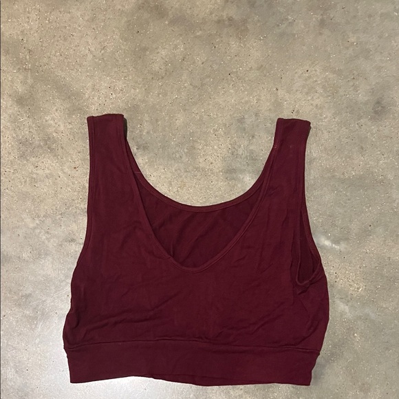 Fashion Nova Women's Burgundy Flared Lounge Pants & Crop Top Set - Picture 2 of 5
